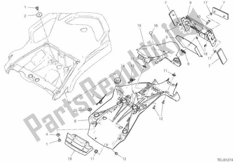 Todas as partes de Porta-pratos do Ducati Multistrada 950 USA 2020